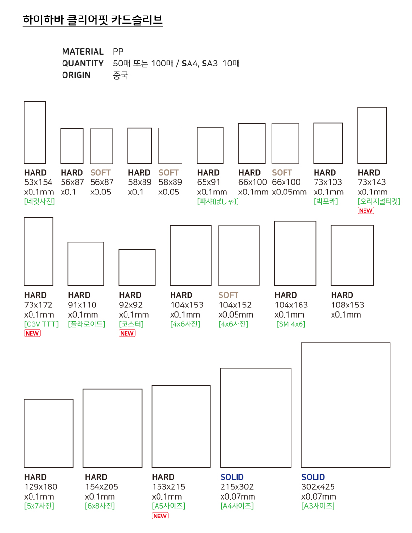 하이하바 클리어 카드 슬리브